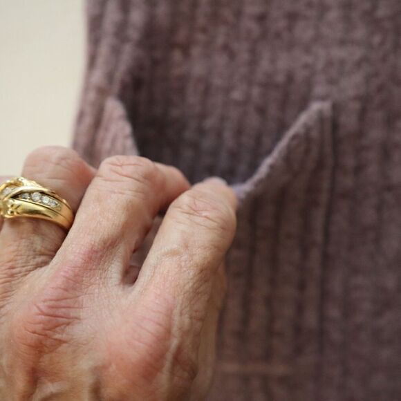 Free People OB1534052 Women's Sz M Purple Claude Mockneck Mini Knit Dress $138 - Picture 7 of 13